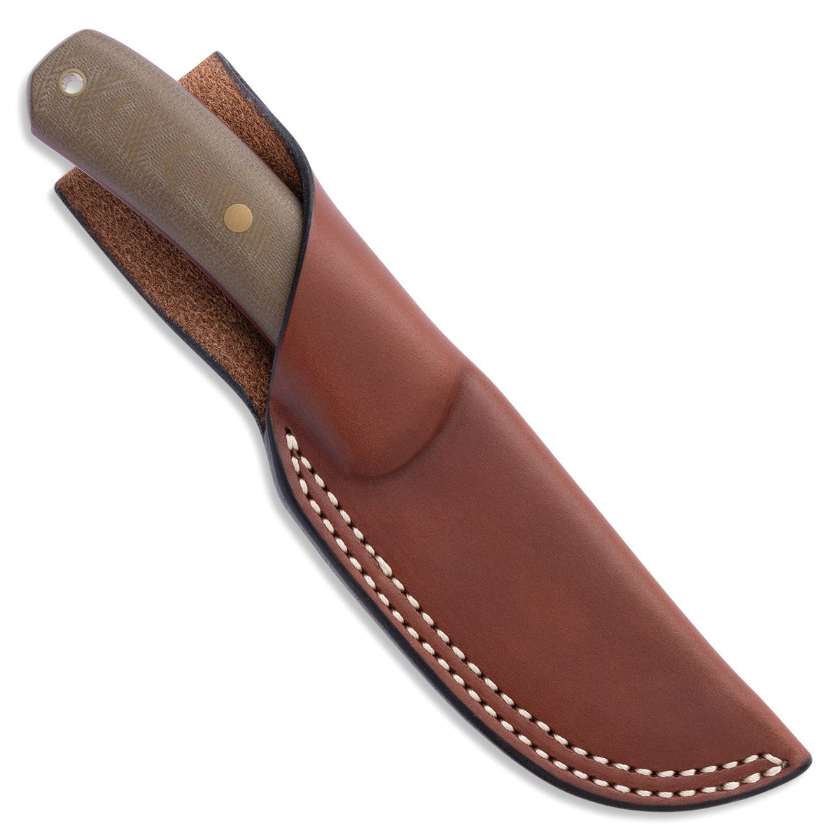 KNAFS-00553 Knafs Large Lulu Leather Sheath-front with knife