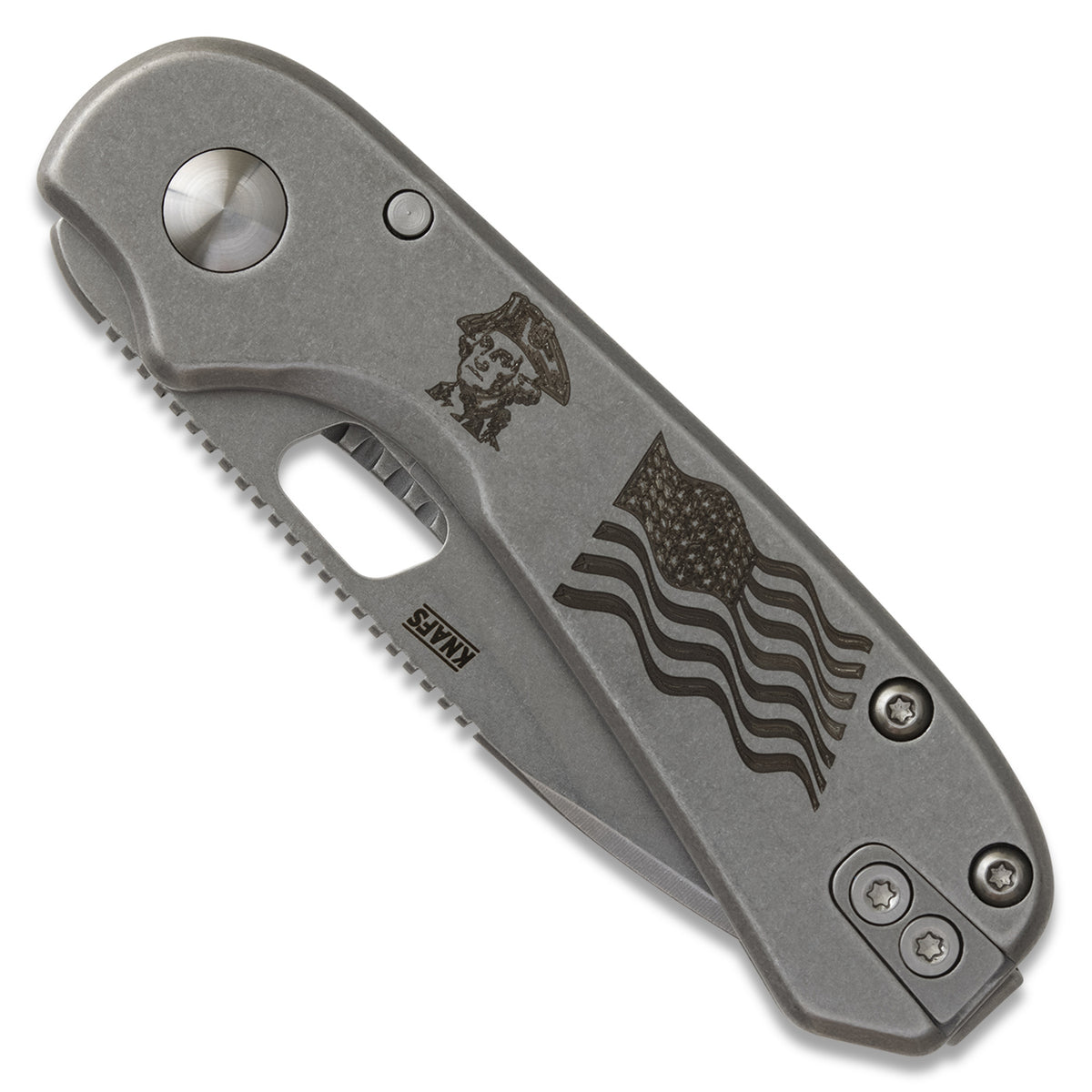 Lander 5 pocket knife, OG Washington edition, open, top angle view