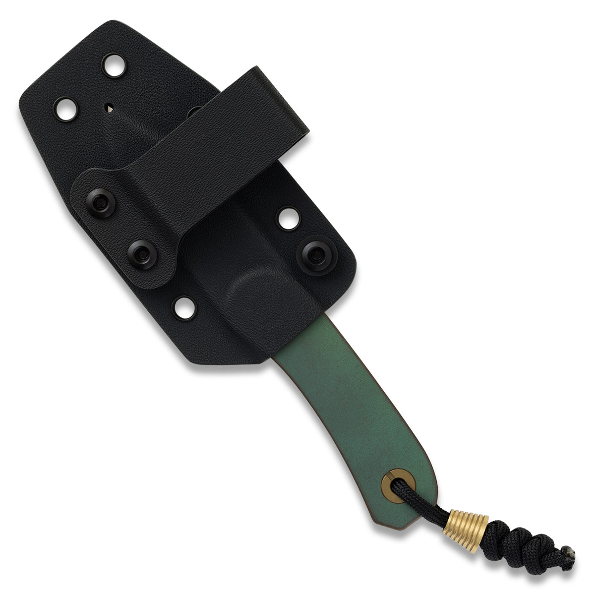 Lander 4 Lady Liberty edition pocket knife in black kydex sheath, closed