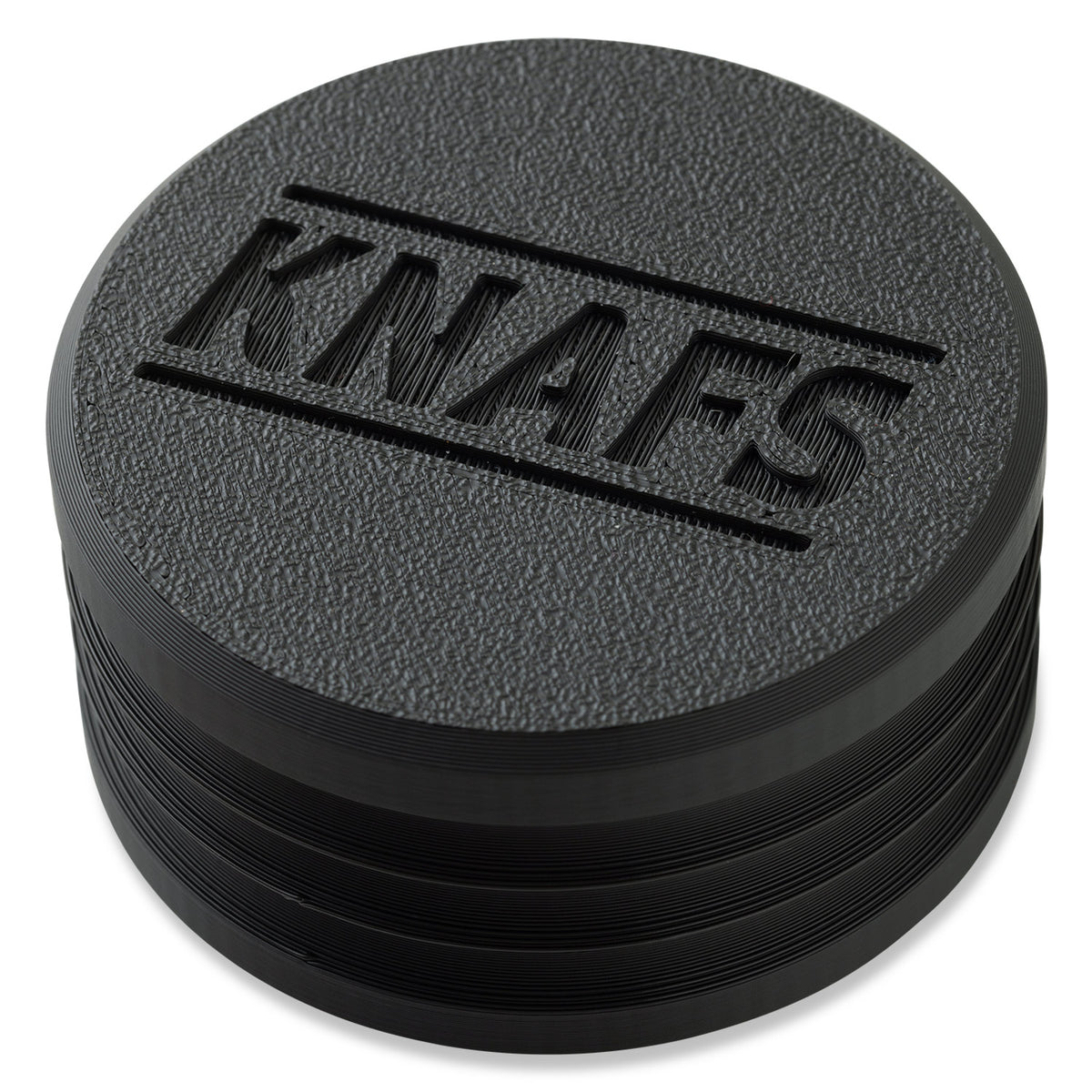 Launchpad 3D printed bit holder for 1/4 inch bits with Knafs logo, top view