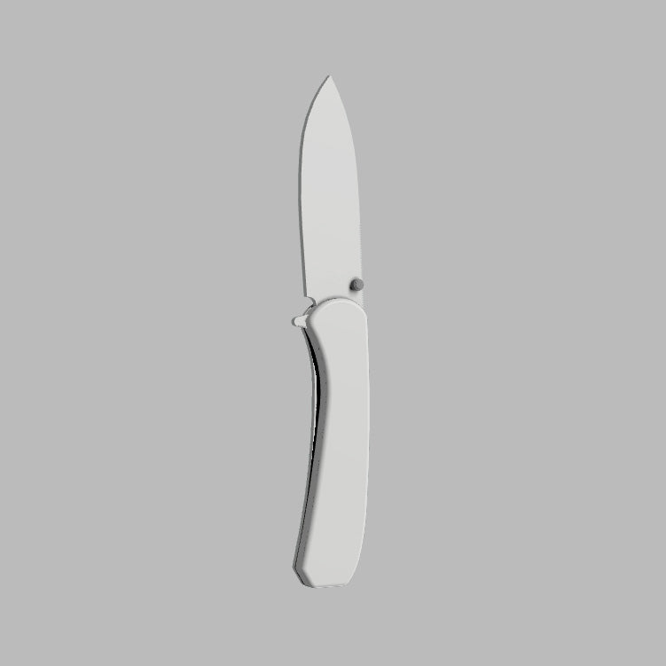 Silhouette illustration of the Knafs Lander 7 pocket knife in open position on a light gray background
