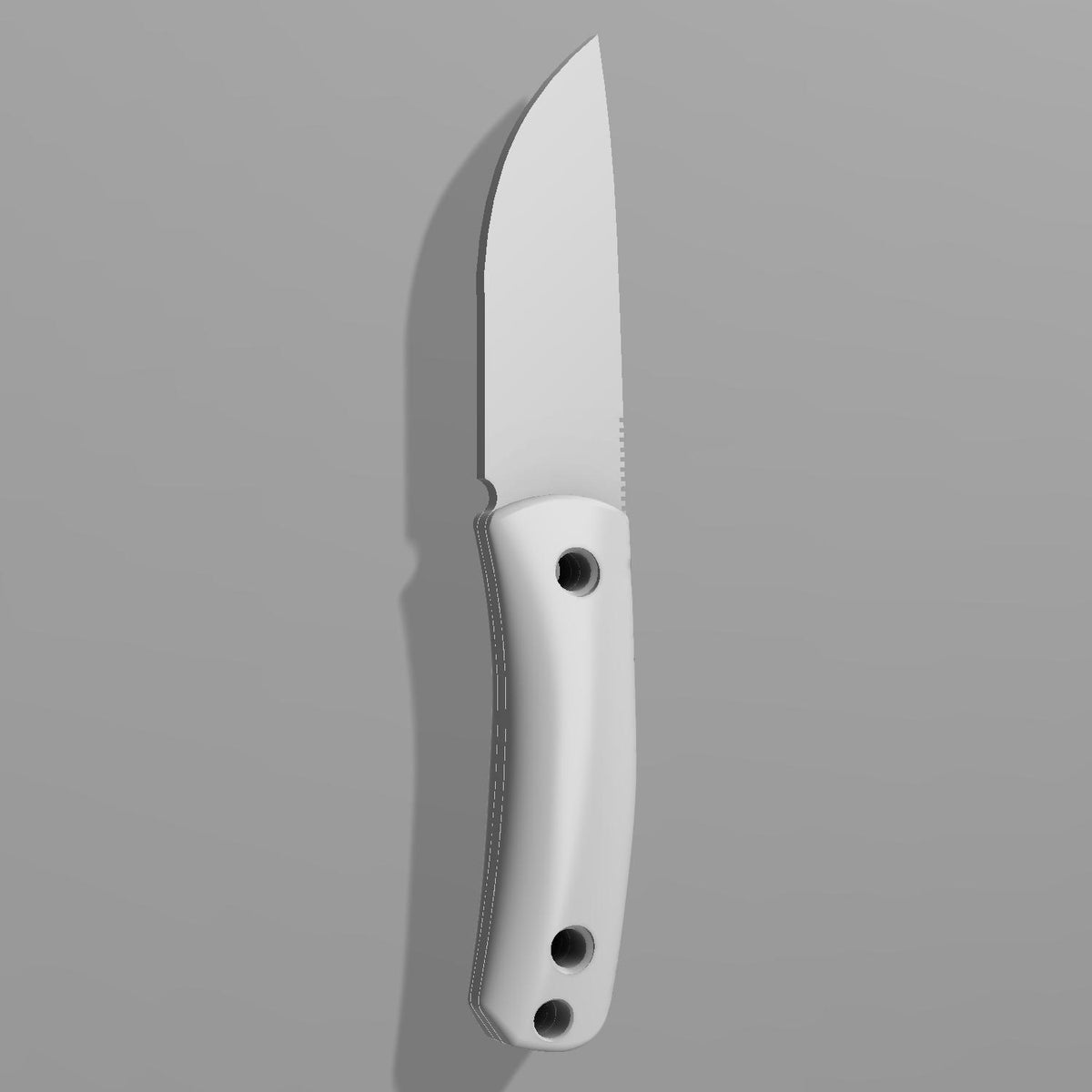 Lulu Fixed Blade Knife Silhouette 3D print download, simple gray knife outline