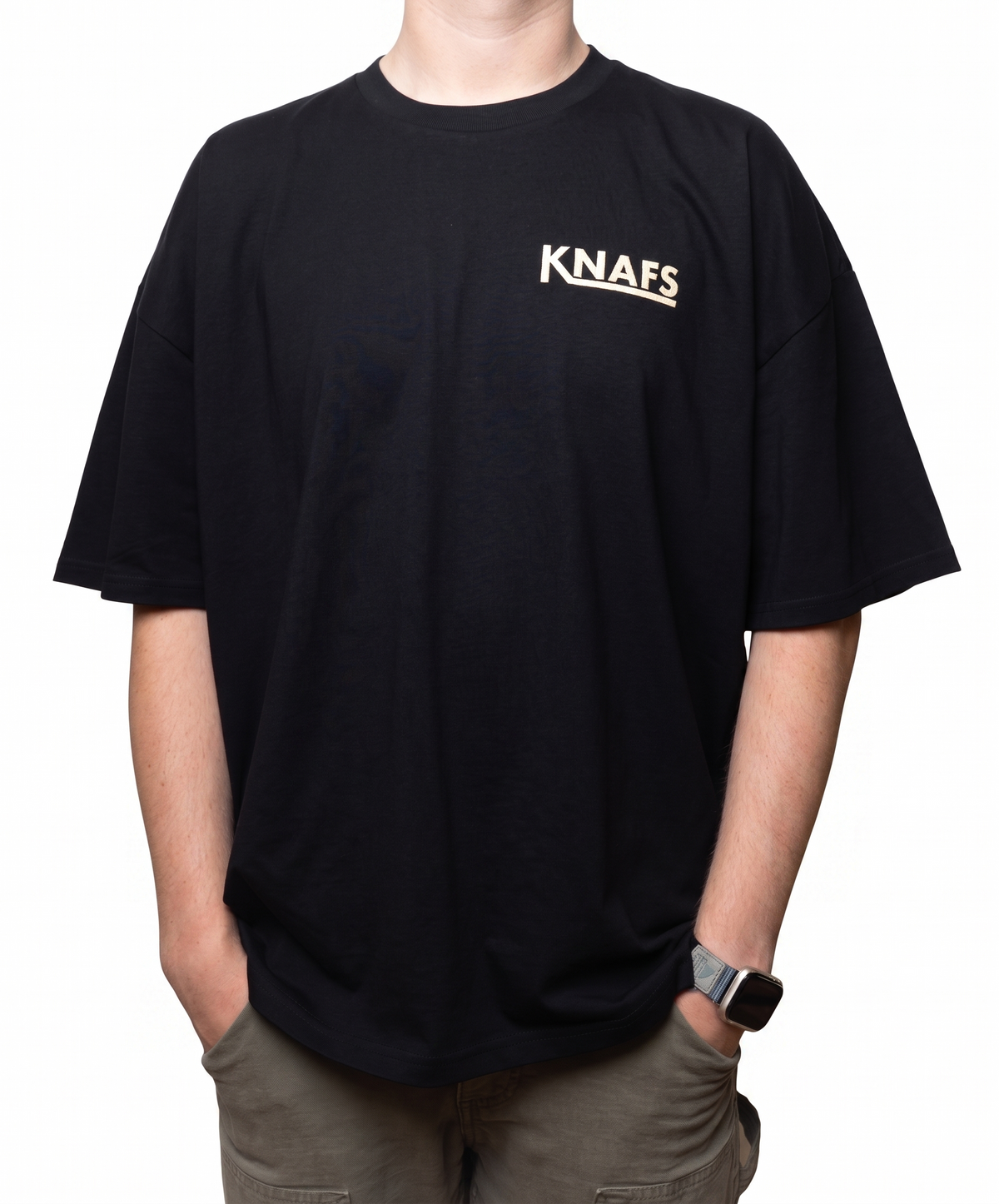Knafs Quality Knives and High Fives t-shirt, black, front print design