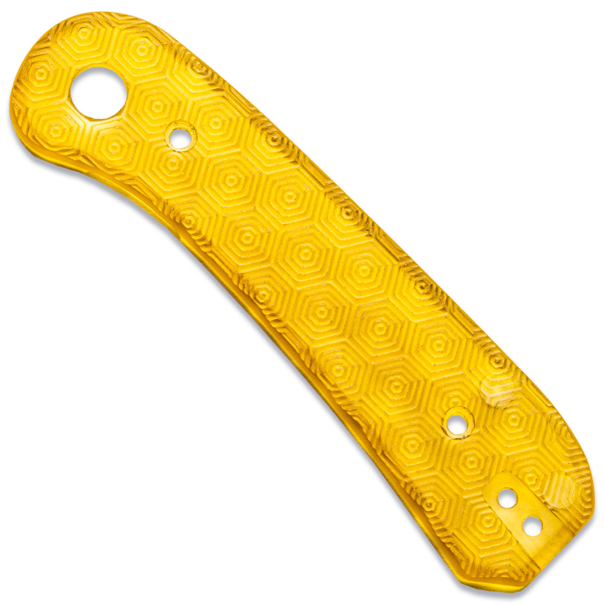 Lander 1 Knife Scales in Turtle Power Ultem, single yellow textured scale